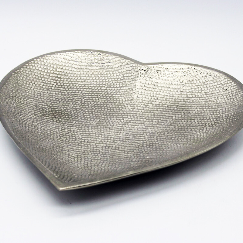Piatto decorativo cuore argento