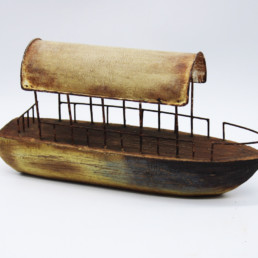 Decorazione barca in legno e metallo
