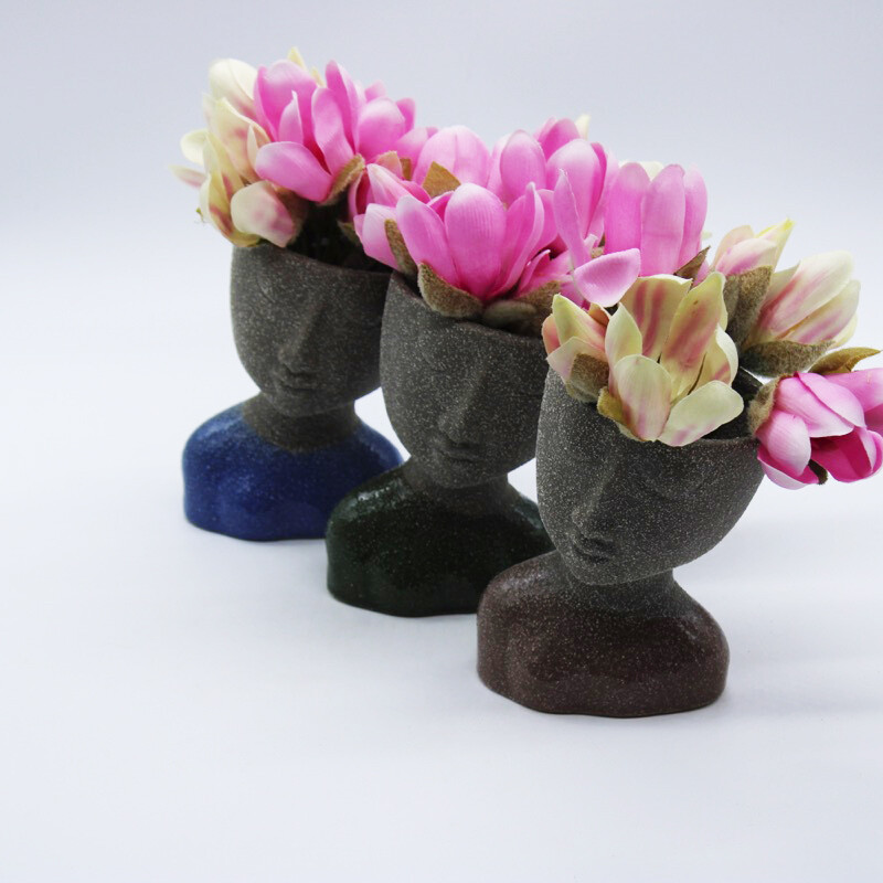 Vaso testa ceramica verde