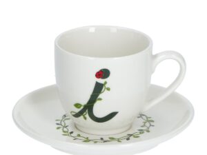 Solotua Tazza caffè con piattino lettera I