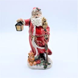 Statuina Babbo Natale con orsetto H30
