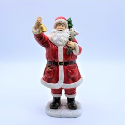 Statuina Babbo Natale con agnello H30