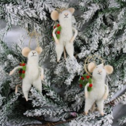 Decorazioni da albero topini set 3 pezzi