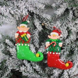 Decorazione da albero Elfi nella calza Set 2 pezzi