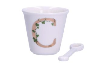 Unico Tazza caffè con cucchiaino lettera C