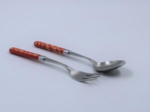 Rivadossi Sandro Coppia posate insalata linea mare rosso