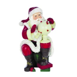 Babbo Natale Poly con mappamondo H 26