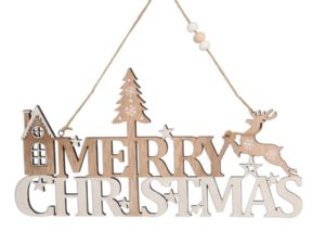 La Maison Store Targhetta legno Merry Christmas cm 42