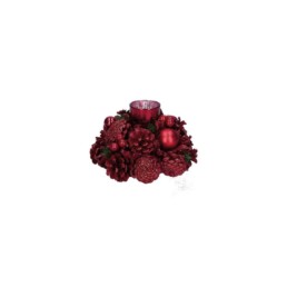 Rituali Domestici Porta T-Light rosso glitterato D19