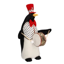 La Maison Store Pinguino con cappello e tamburo H28