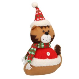 La Maison Store fermaporta tessuto rosso gatto H40