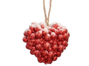 La Maison Store Decorazione cuore rosso innevato D10