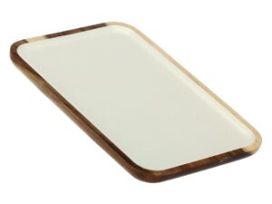 La Porcellana Bianca Libeccio Vassoio Rettangolare in legno smaltato 30x20