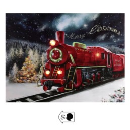 La Maison Store Quadro legno treno con led 40x30