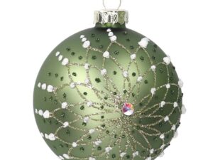 La Maison Store Sfera Vetro verde glitter D8