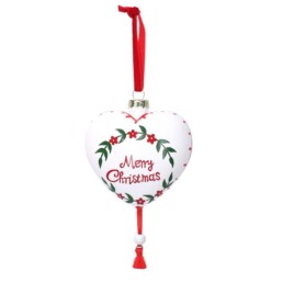 La Maison Store cuore vetro scritta bianco H15