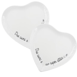 La Porcellana Bianca Gli Onesti Set 2 piattini Cuore D17