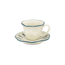 Rose & Tulipani Domitilla Blu servizio 6 tazze caffè