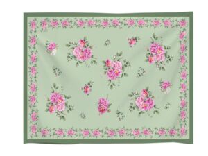 Casa Anversa Tovaglia Idrorepellente Peony verde in 3 misure