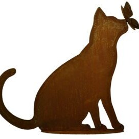La Maison Store Gatto con farfalla cm42