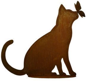 La Maison Store Gatto con farfalla cm42