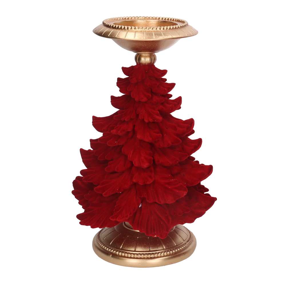 La Maison Store Portacandele albero oro floccato Rosso H30